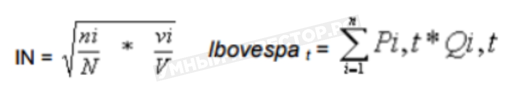 Формула расчета индекса BOVESPA